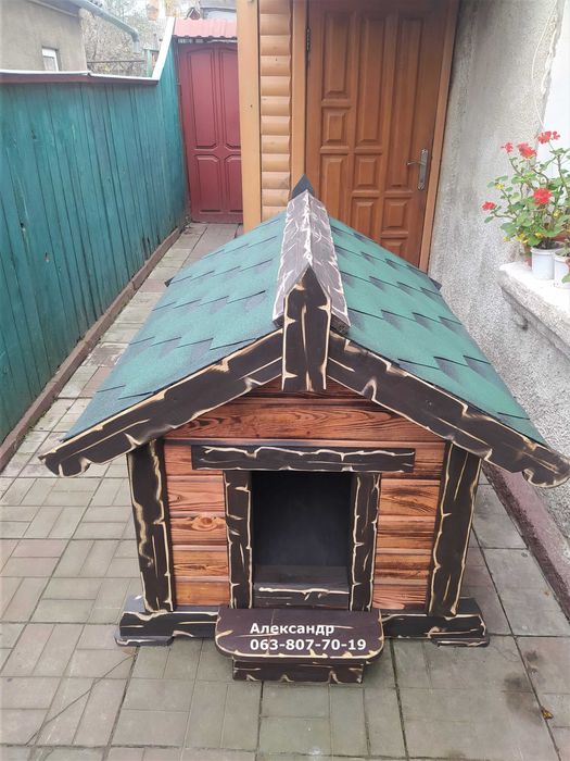 Утепленная будка под старину для большой собаки ( домик )