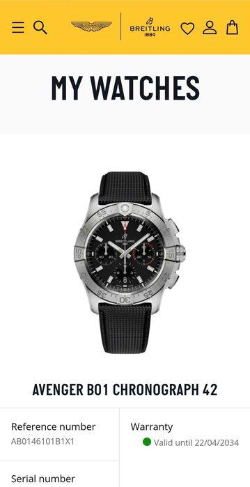 Breitling Avenger B01 Chronograph 42 - 2026r. / Gwar. do 2034r.