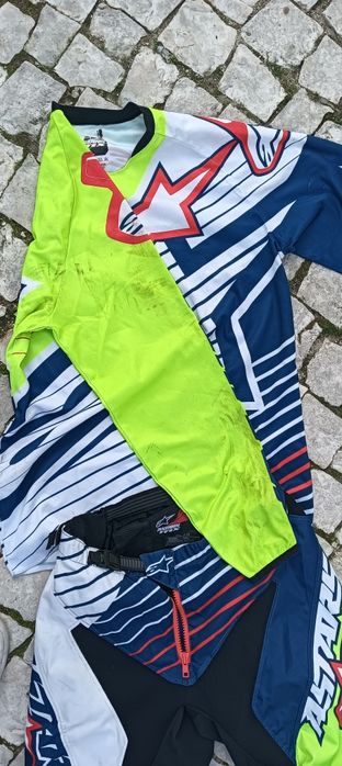 Equipamento fato motocross enduro cross mota alpinestars moto