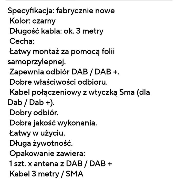 antena DAB+  Radio FM