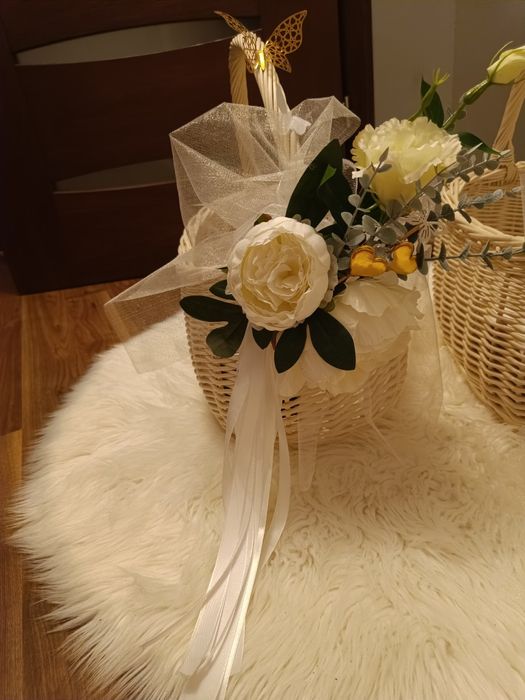 Koszyki ślubne Wiklinowe