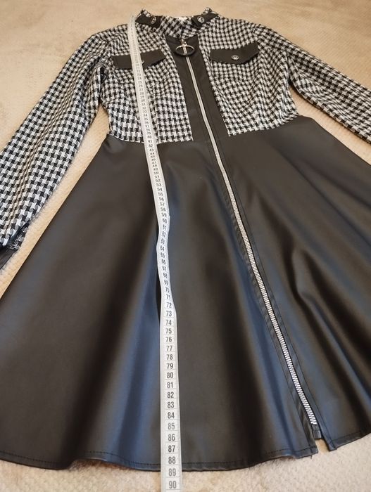 Платтье трикотаж+ екокожа