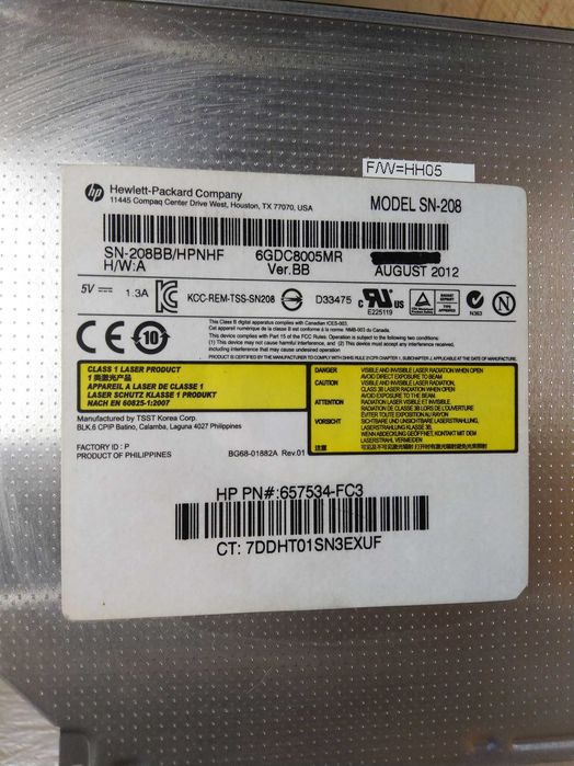 Привод DVD+RW Hewlett packard SN-208 для ноутбука