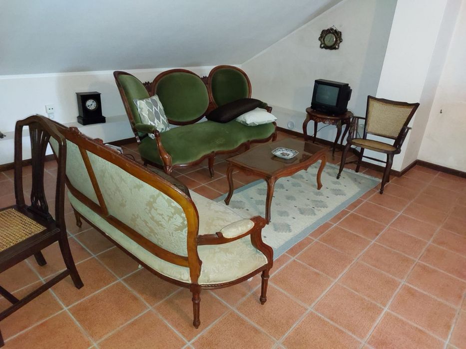 Sofá canapé veludo verde antigo