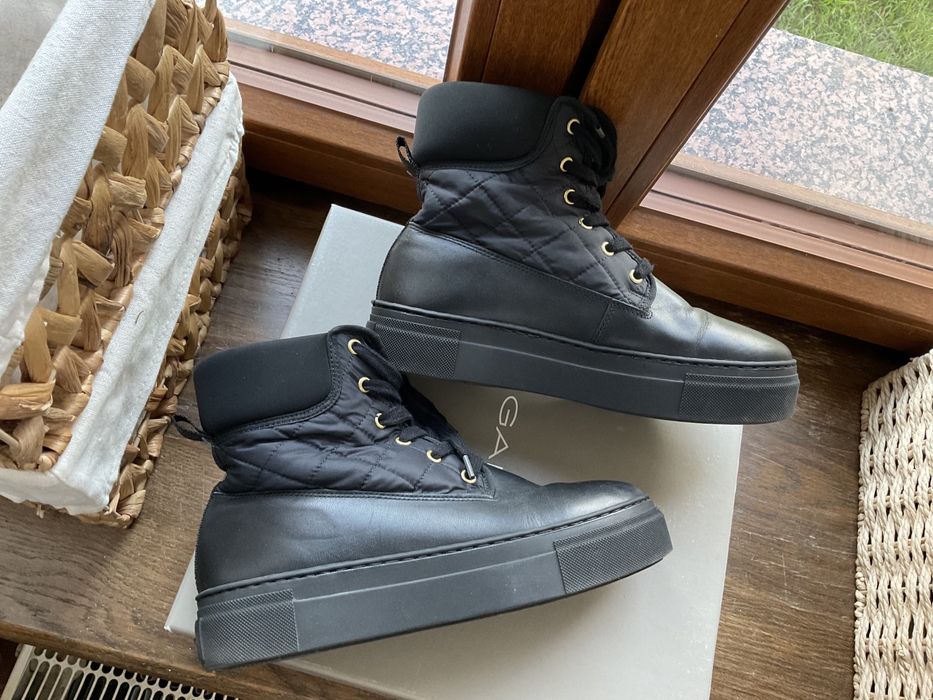 Botki Gant Vanna Wiązane Skóra Naturalna Pikowane 37