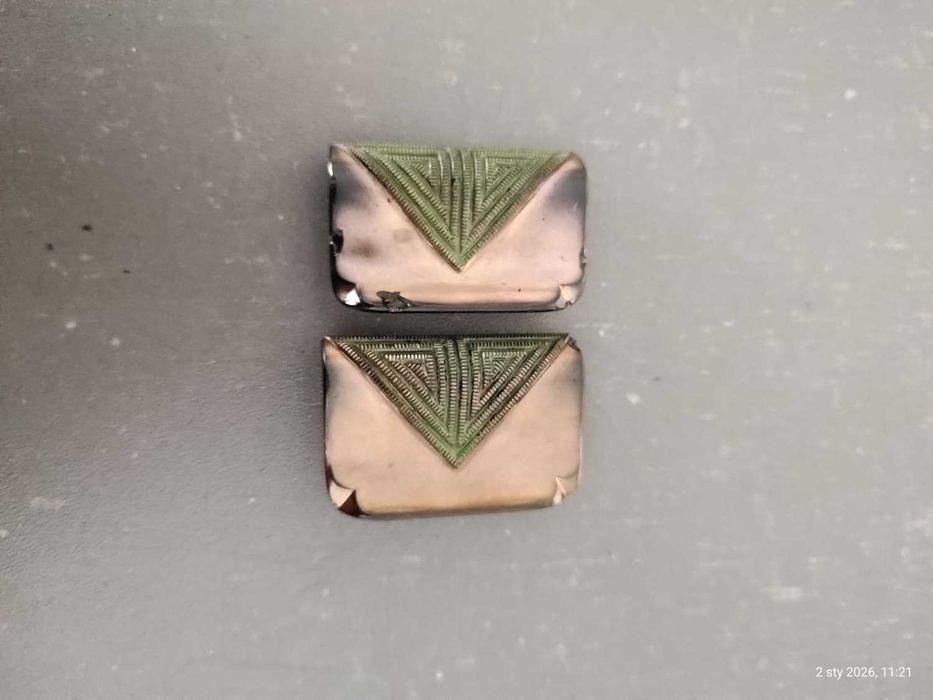 Vintage klamry ozdobne PRL – komplet 2 szt. – retro, kolekcjonerskie