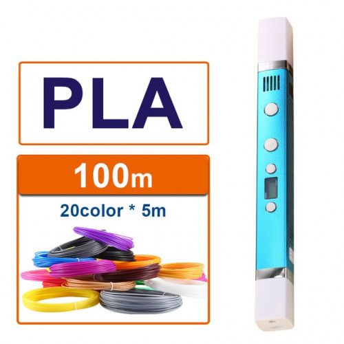 3D-ручка MYRIWELL RP-100C Blue (ABC, PLA, PCL) + 100m (20 цветов) PLA