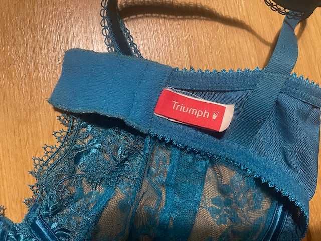 Śliczny, turkusowoniebieski stanik Triumph
