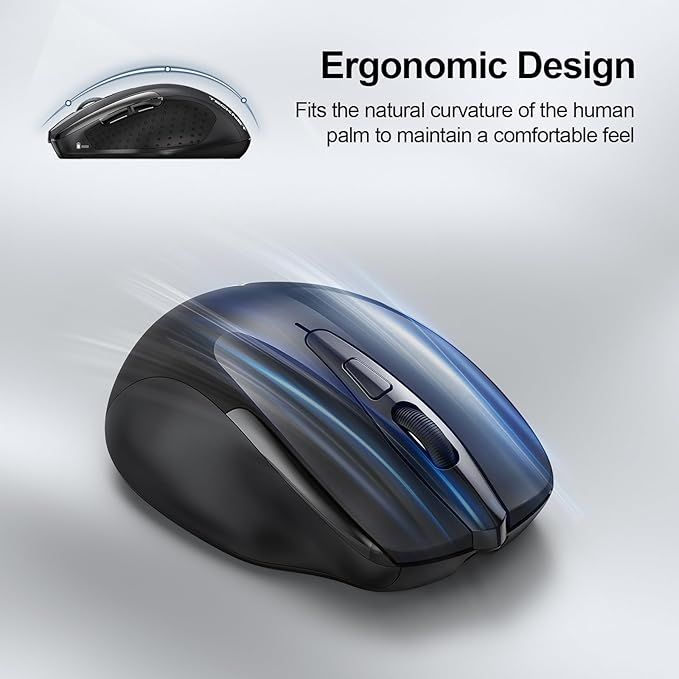 TECKNET Ergonomiczna Bezprzewodowa Mysz Bluetooth 4800 DPI