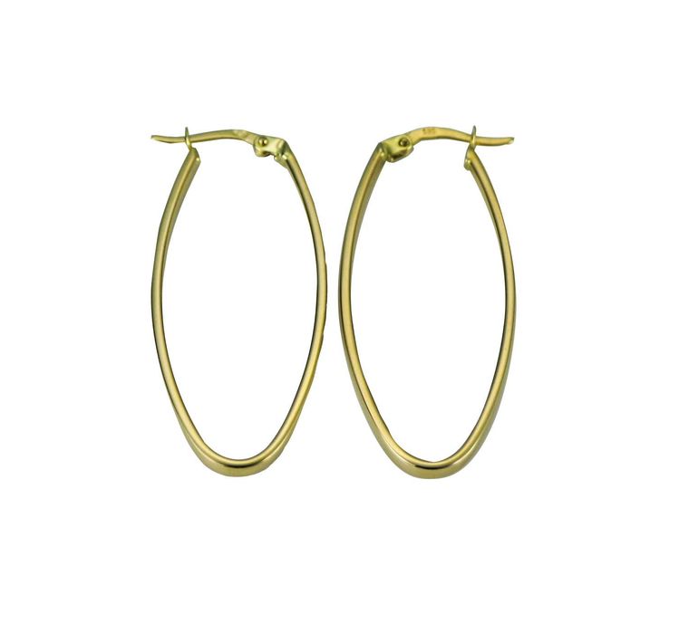 Kolczyki złote wiszące 585 długie koła owalne na biglu angielskim 14K