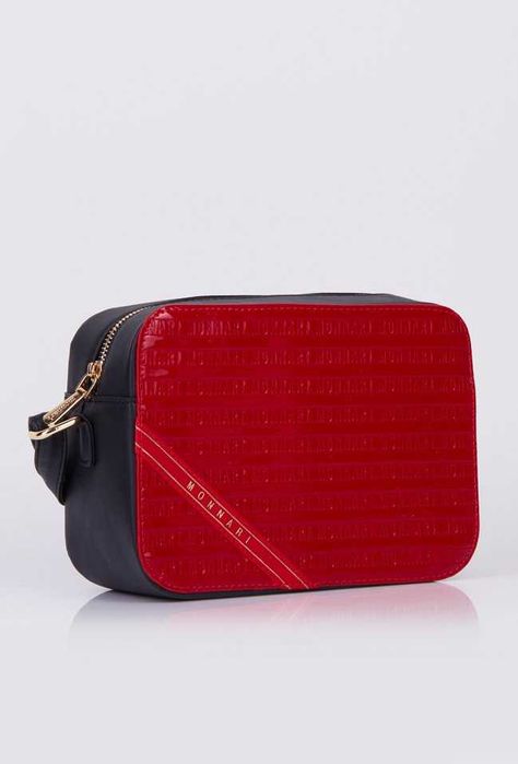 Torebka Monnari 1740 czarna z czerwonym M05 a'la kuferek