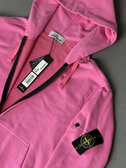 БЕЗ ПЕРЕДОПЛАТИ: Зіп худі Stone Island рожевий