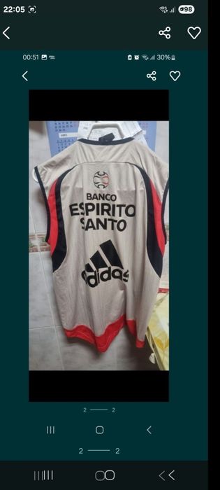Colete de treino de jogador do Benfica