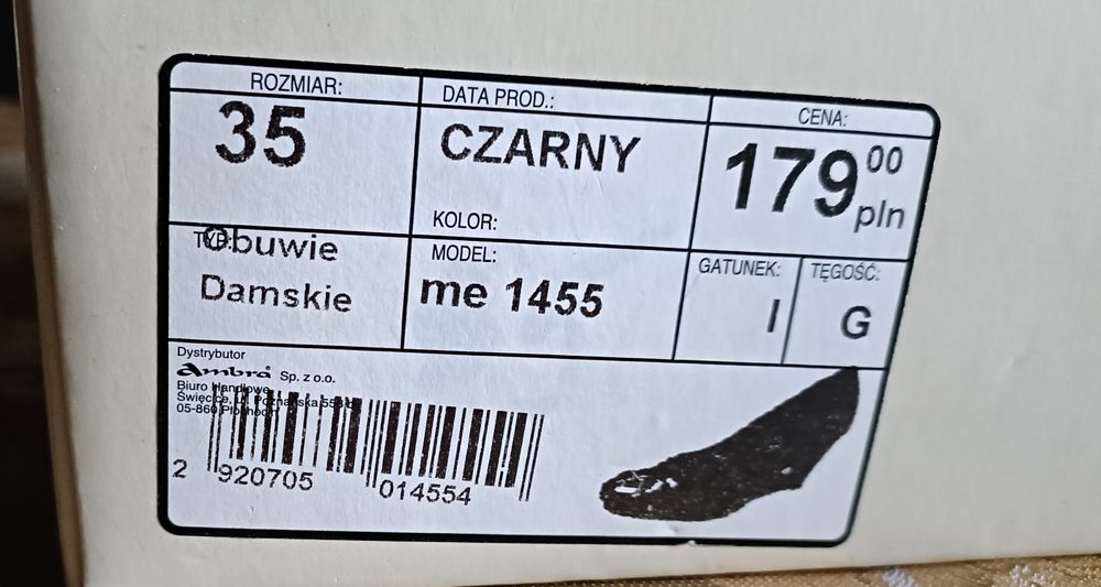 Nowe skórzane czółenka SYRENA 35 | Tęgość G | Obcas 6 cm | Zapasowe fleki