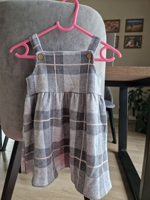 Sukienka krata 12-18 msc