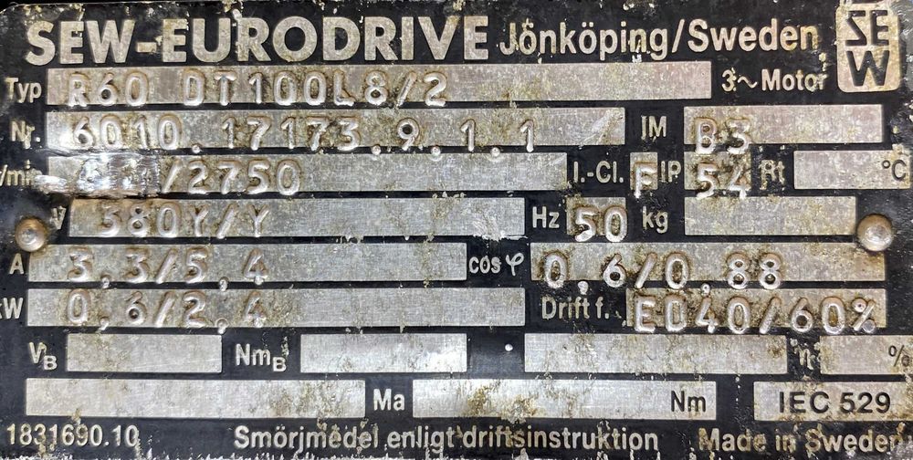 motoreduktor / przekładnia 2,4kW 183obr. SEW