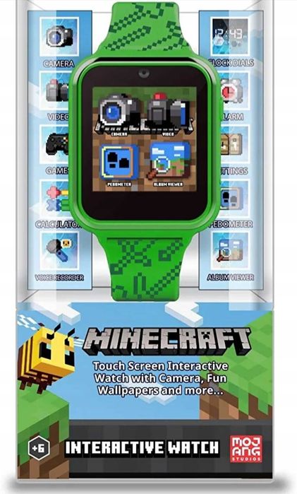 Zegarek smartwatch dotykowy dla dzieci Minecraft