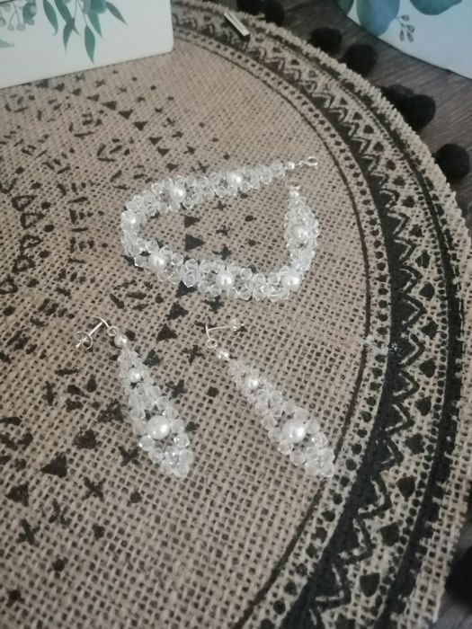 biżuteria ślubna, kolczyki bransoletka