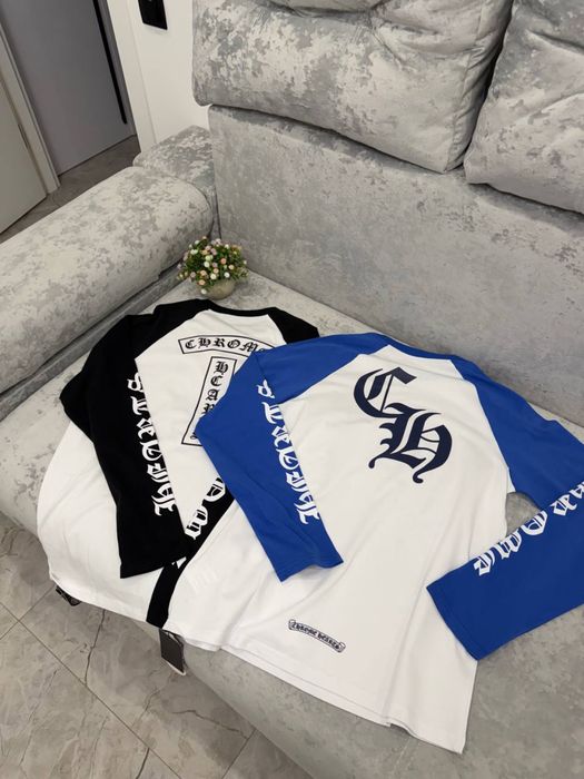 ‼️ Лонгслів Chrome Hearts‼️ білий синій / Chrome Hearts longsleeve / кофта Chrome Hearts / лонгслів Хром Хартс