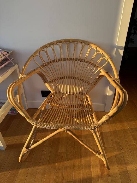 Krzesło boho rattan wiklina fotel