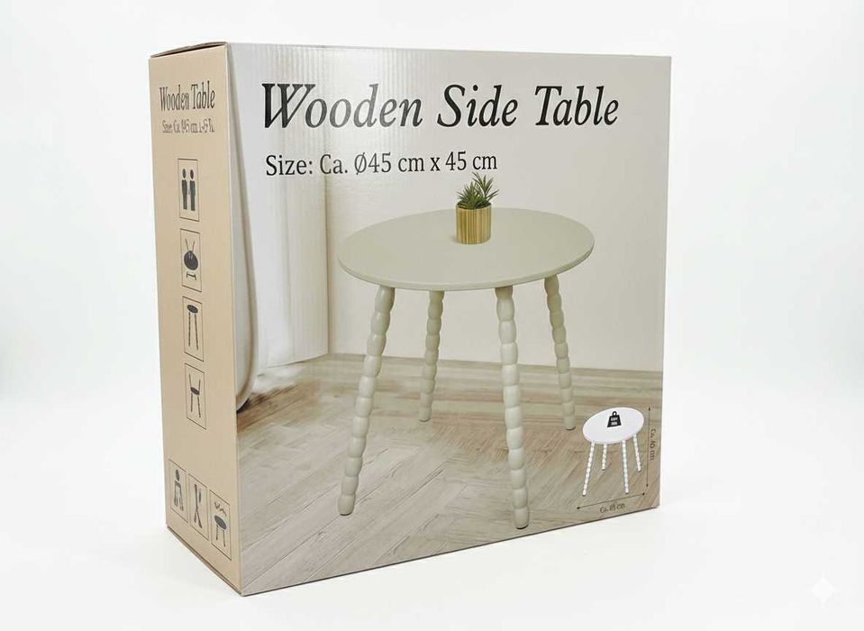 Stolik Kawowy BOHO Biały Nogi KULKI Bubble Legs przedpokój salon dom