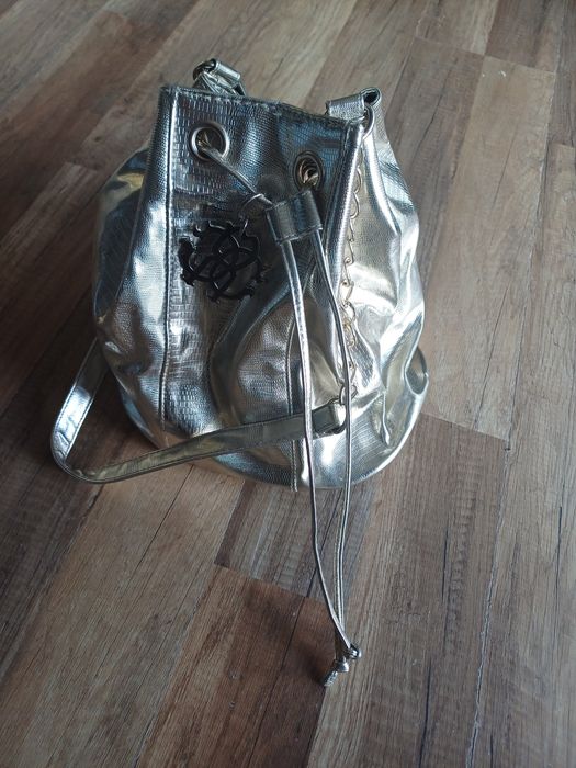 Torebka złota roberto cavalli parfum worek na ramię