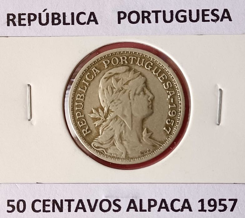 4 Moedas de 50 centavos alpaca da 2ª República portuguesa