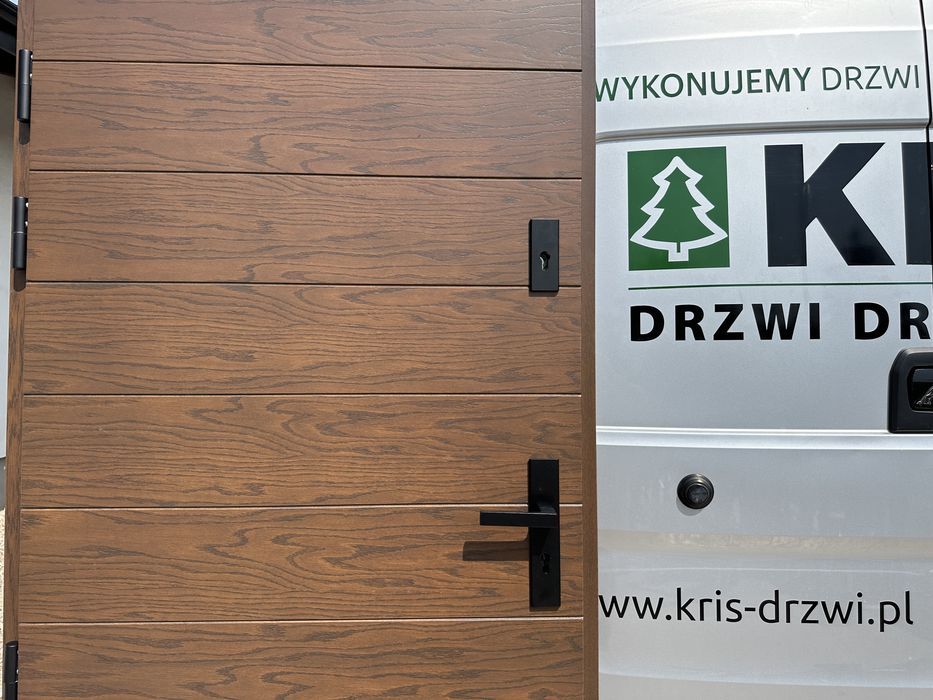 Drzwi zewnętrzne drewniane współczynnik ciepla u-0,80 MONTAŻ POLSKA