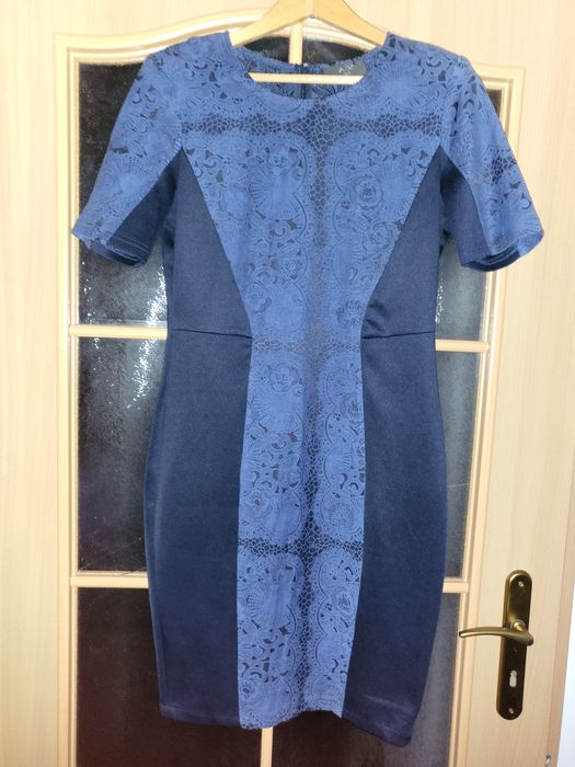 Granatowo-czarna sukienka