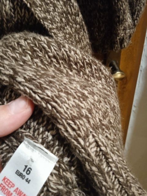 Sweter, kardigan damski z paskiem rozm.16, XXL melanż