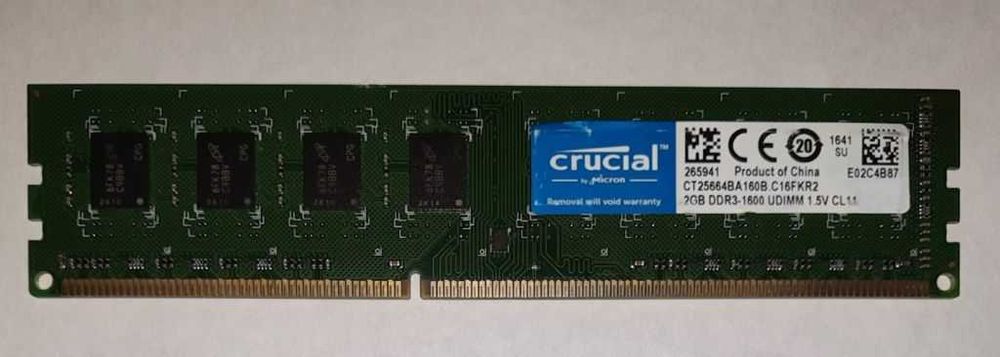 2Gb DDR3 Crucial CT25664BA160B.C16FKR2 PC3-12800-1600Mhz Intel/AMD