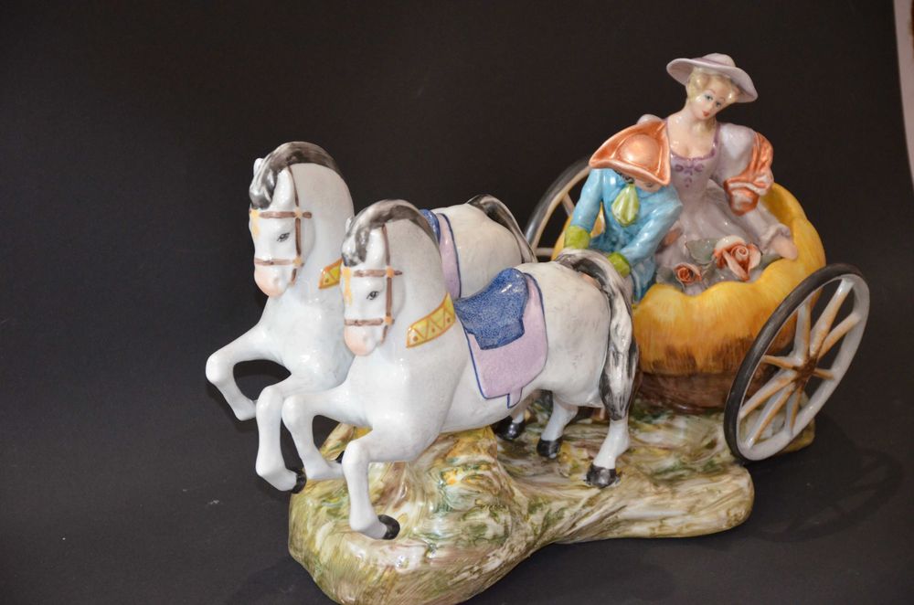 Porcelana, Bajkowa kareta powóz z dyni, Roceram do kolekcji 39cm