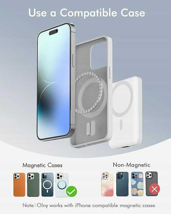 PODORU składany powerbankompatybilny Z MAGSAFE BIAŁY 10000 MAH