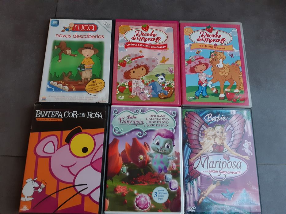 3 DVD's originais animação Barbie Pantera cor de rosa e Docinho de mor