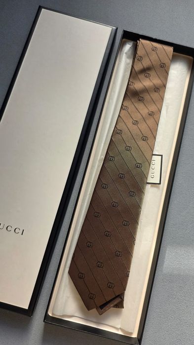 Krawat jedwabny GUCCI + box