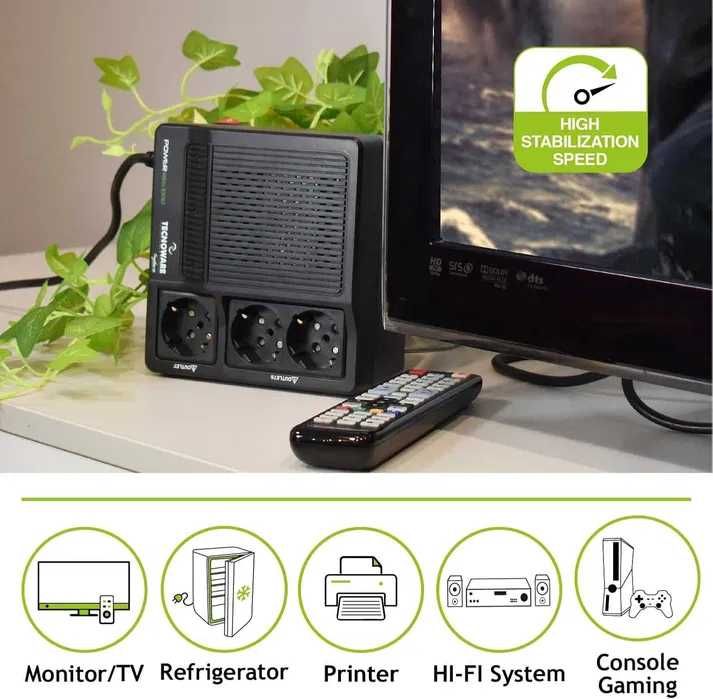 Stabilizator napięcia jednofazowy Tecnoware PowerReg 1000VA