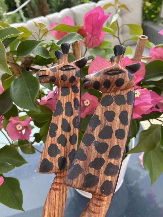 Łyżki kuchenne egzotyczne drewno żyrafy