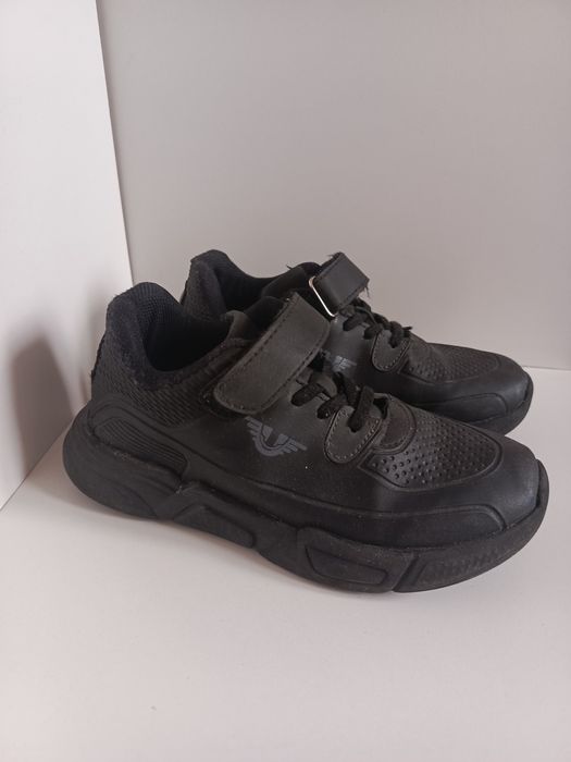 Черные кроссовки на липучке ЭКО кожа 34 размер для мальчика