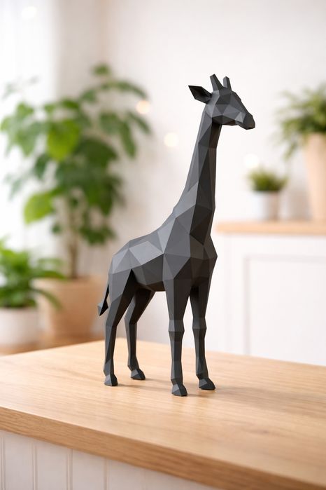 Nowoczesna figurka żyrafy LOW POLY – dekoracja