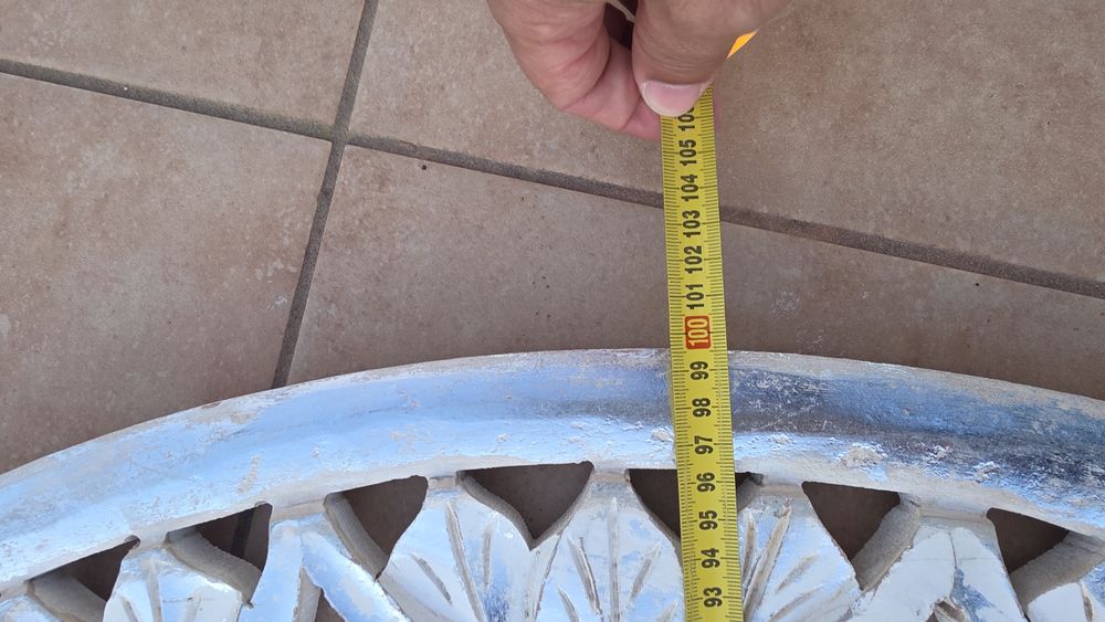 Mandala madeira prateada com 100cm diâmetro