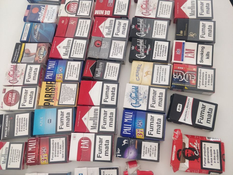 Maços tabaco vazios