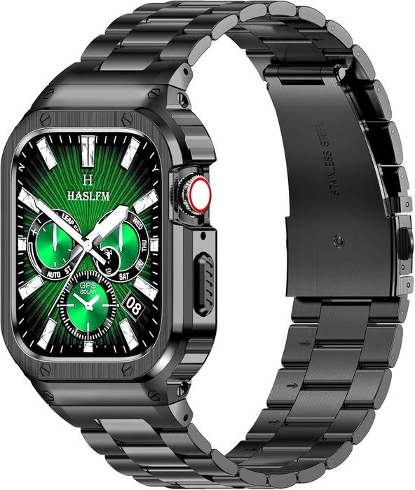 Pasek HASLFM z kopertą do Apple Watch 45mm (9/8/7) gwiezdna szarość #04