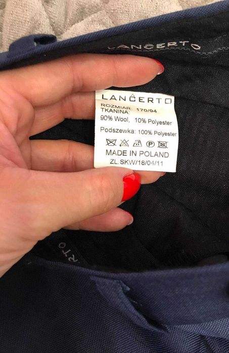 garnitur męski wełniany granatowy LANCERTO