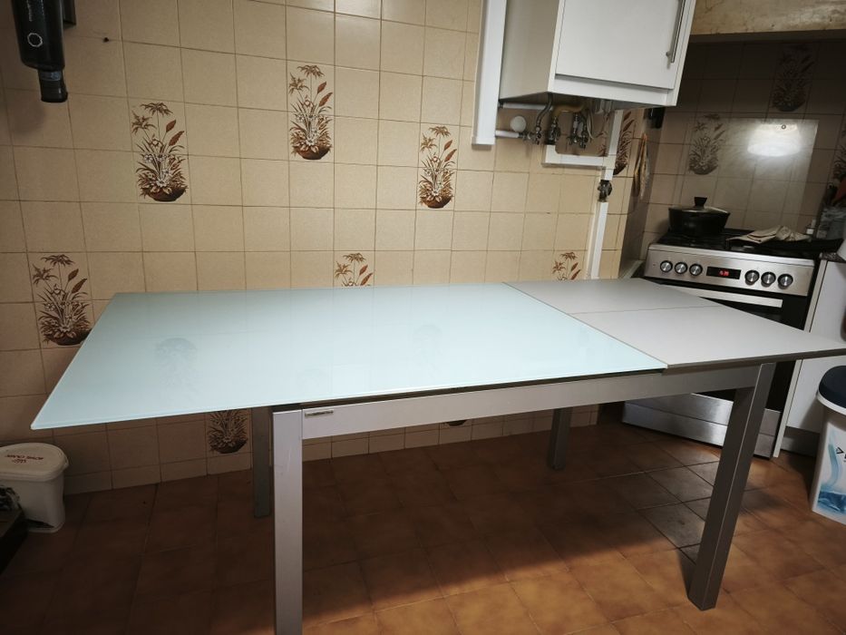 Mesa extensível vidro Metal