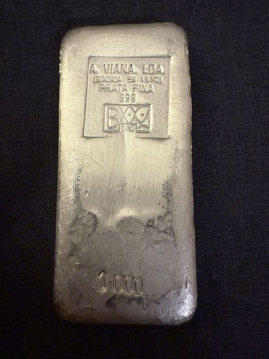 Barra de prata fina 1kg A. Viana