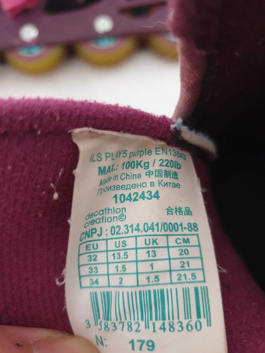 Patins em linha 32-34 usadas