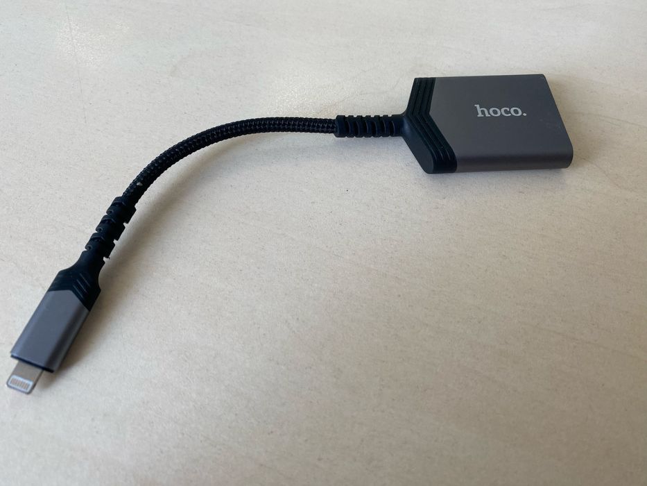 Картридер Hoco UA25 2in1 Lightning Metal gray