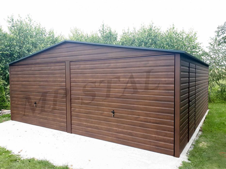 Garaż Blaszany | Drewnopodobny | PROFIL OCYNKOWANY