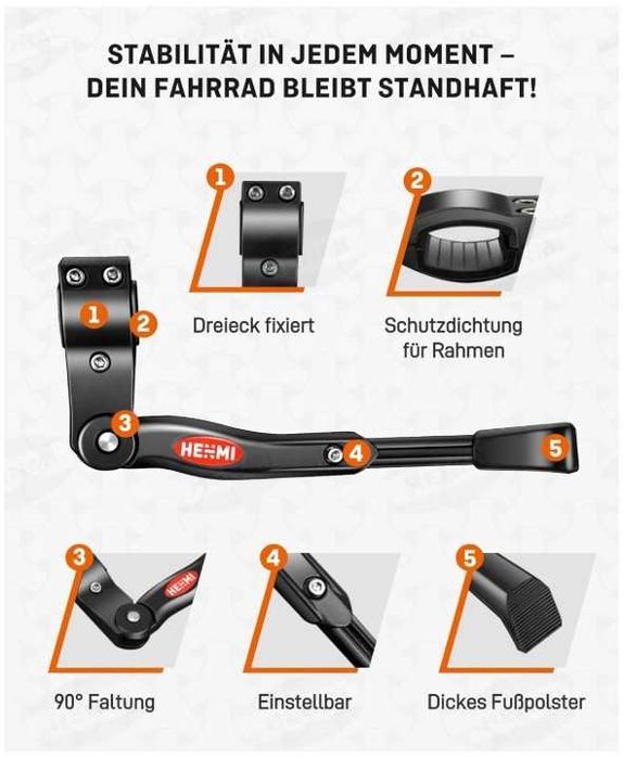 Regulowana stopka rowerowa do rowerów 24-28" HENMI
