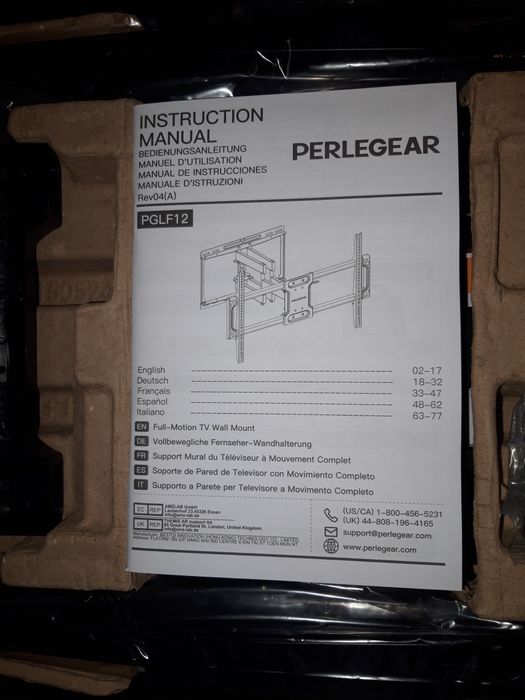 Uchwyt stojak ścienny do telewizora 37-84 "Perlegear 50 kg